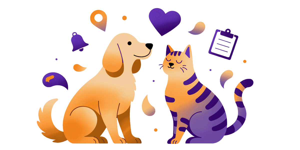 Happy pets illustration